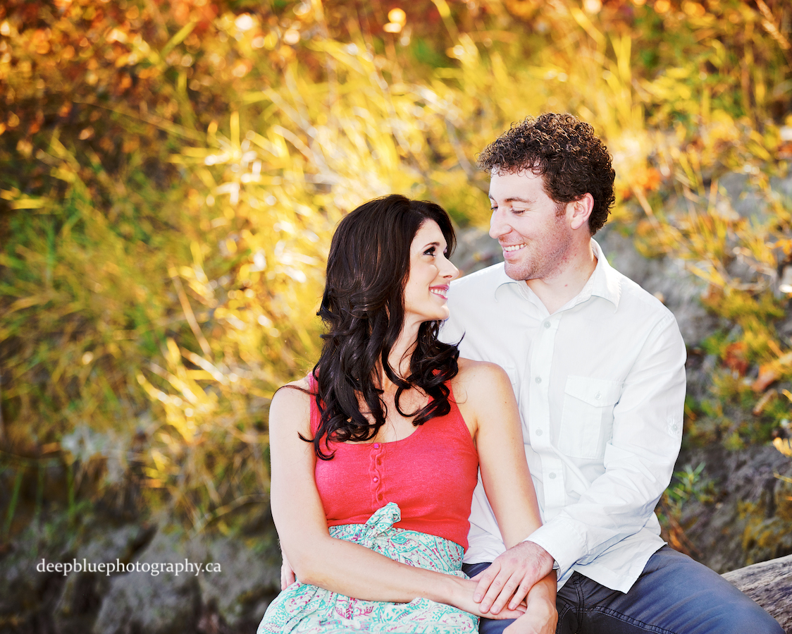 Gareth and Wendy Being Cute - Edmonton River Valley Engagement Pictures