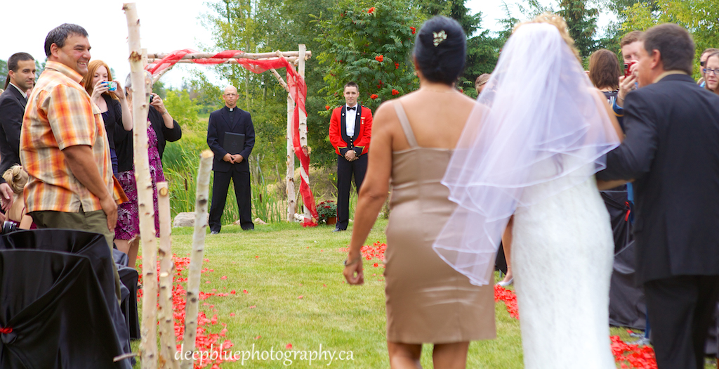 Photo of the Bride Walking Down the Aisle At A Country Wedding In Wetaskiwin