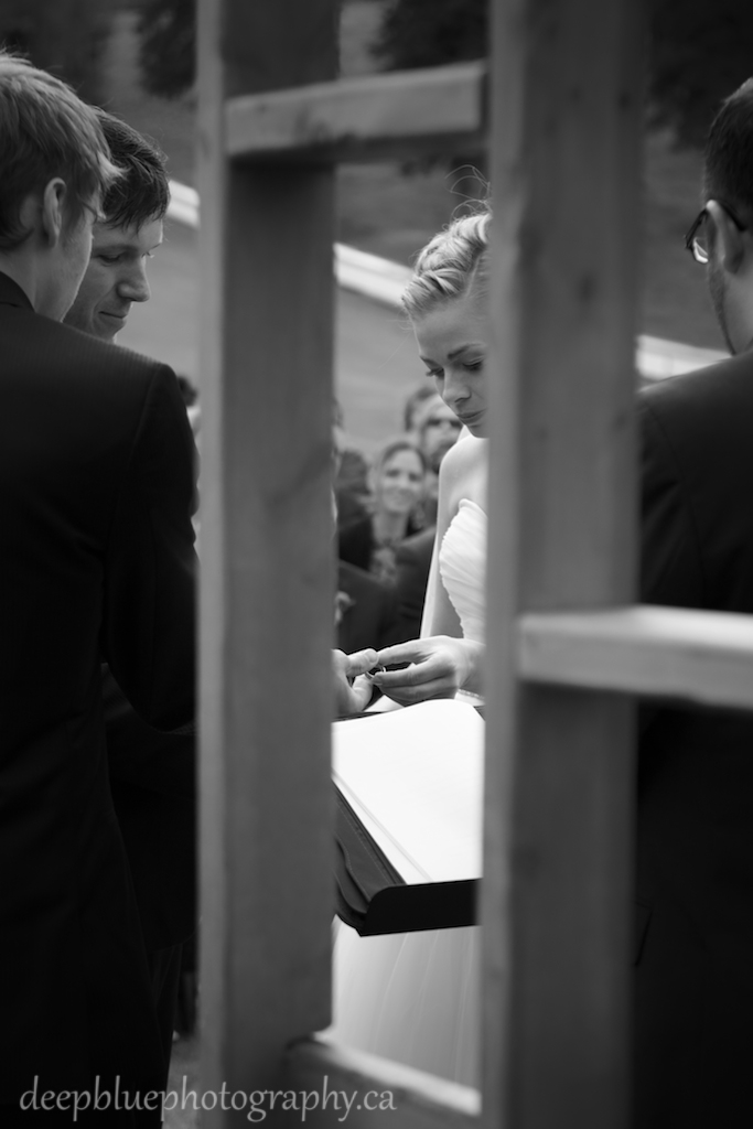 Photo of Bride and Groom Ring Exchange