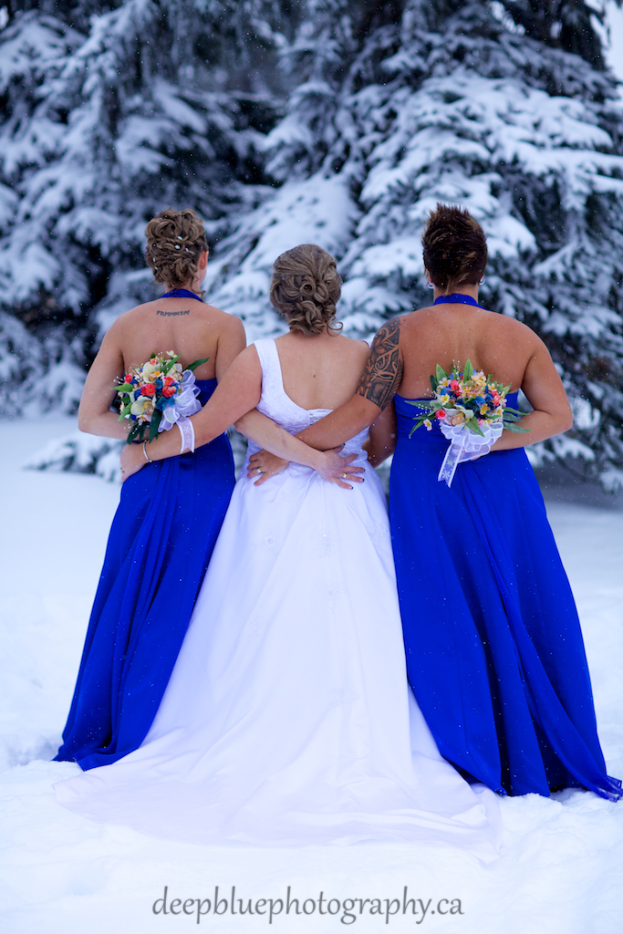 Winter Wedding Edmonton Bridesmaids Picture