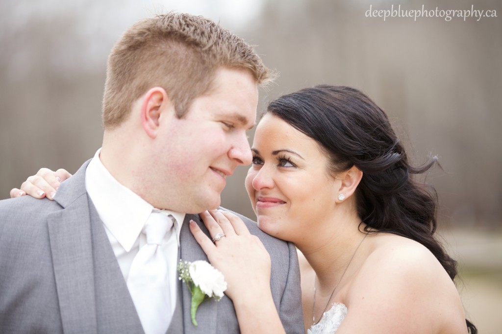 Bride and Groom Close Portrait - Fort Edmonton Park Wedding Photography