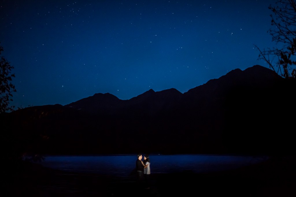 Jasper Engagement Pictures at Night