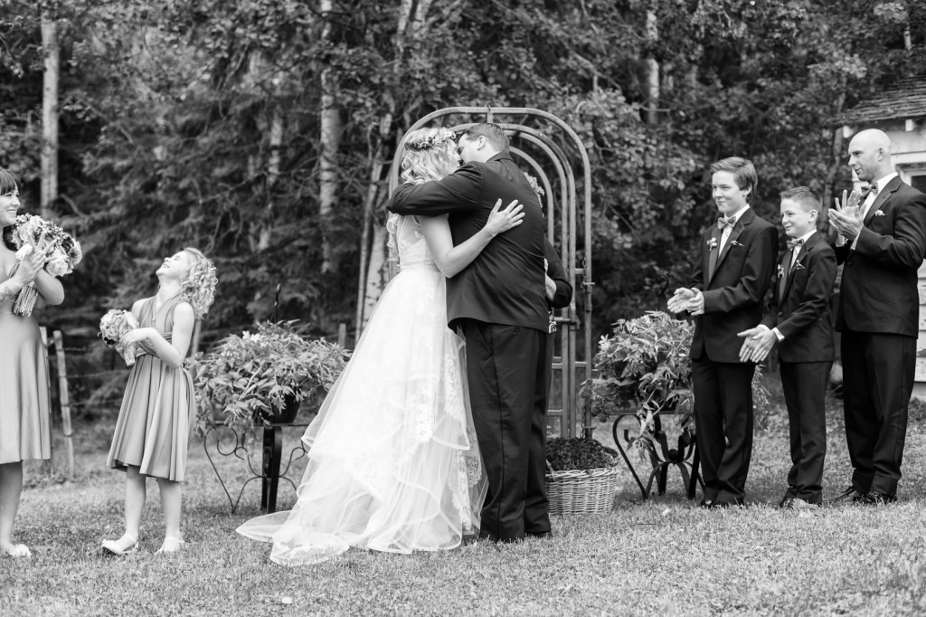 Outdoor Ceremony First Kiss