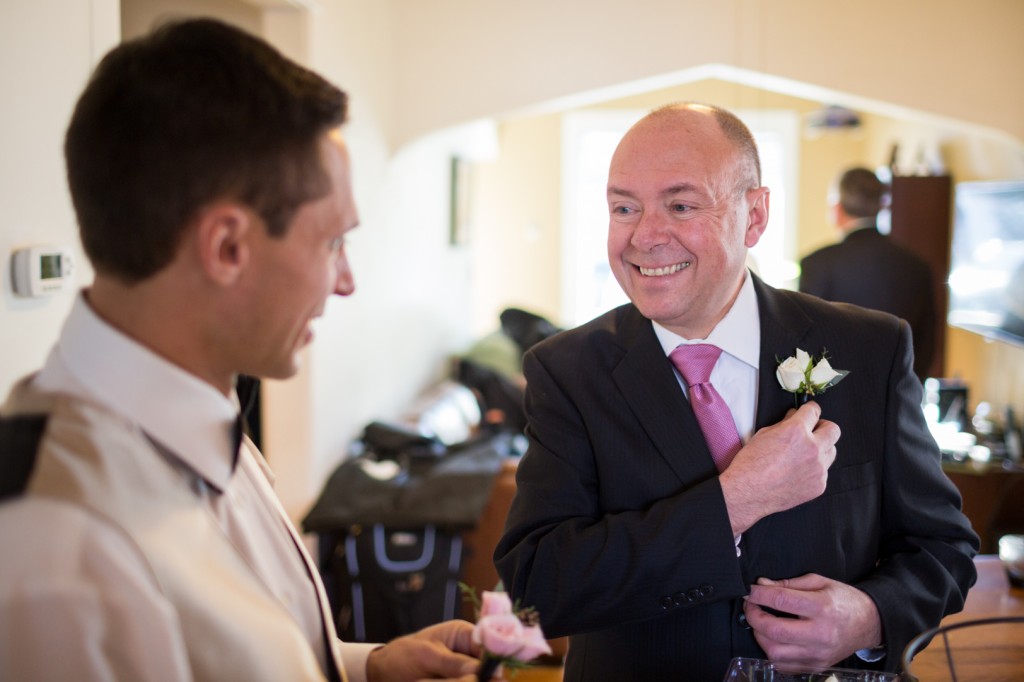 Groom and Dad Getting Ready