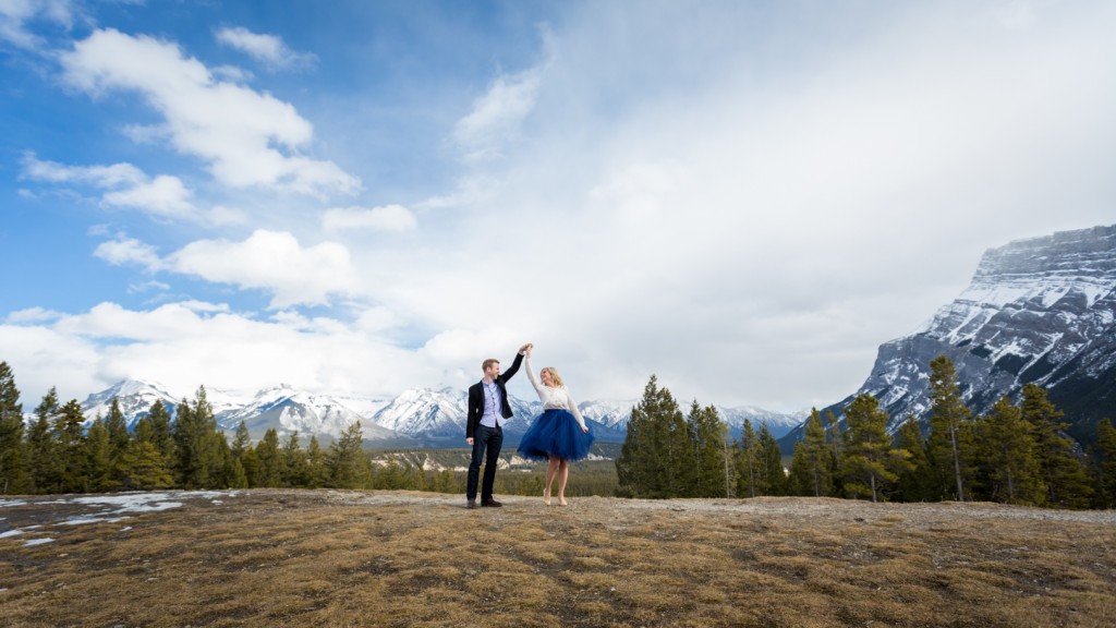 Tunnel Mountain Spring Engagement Photos