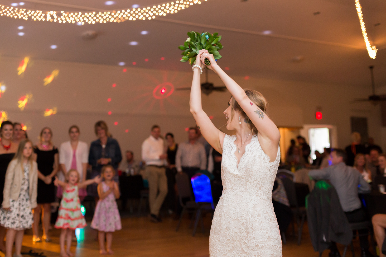 Bride Throwing Bouquet