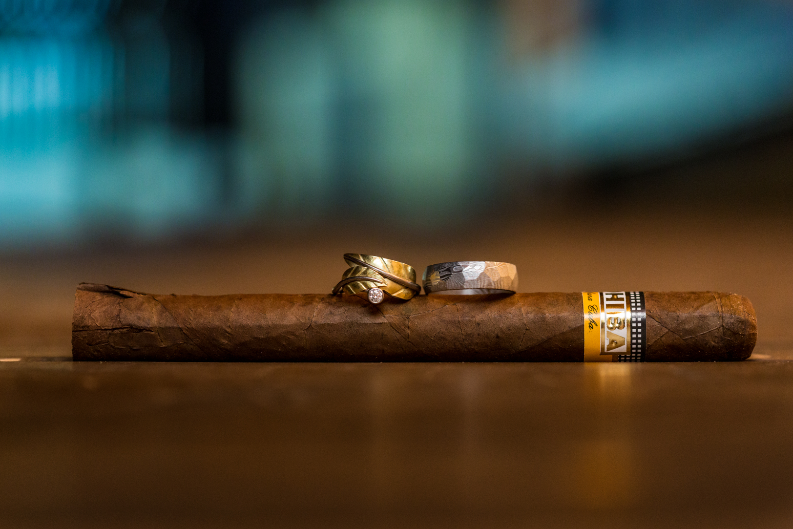 Wedding Rings with Cigars