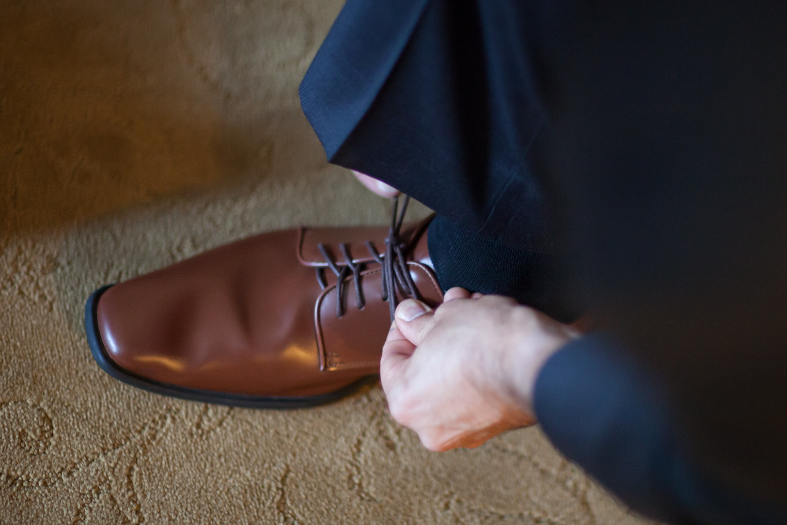 Groom Brown Leather Shoes