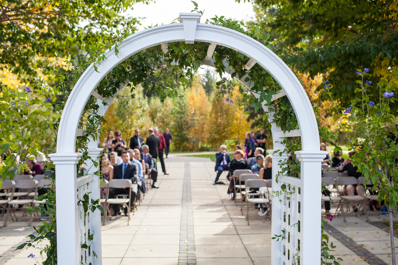 Wedding ceremony at University of Alberta Devonian Botanic Garden