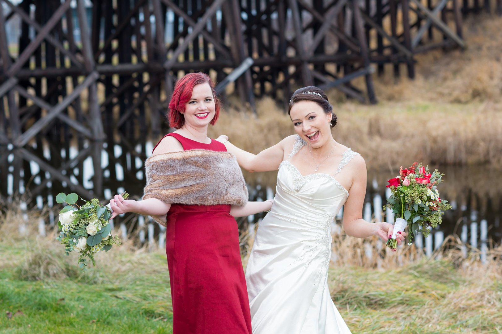 St Albert Wedding Picture By The Bridge