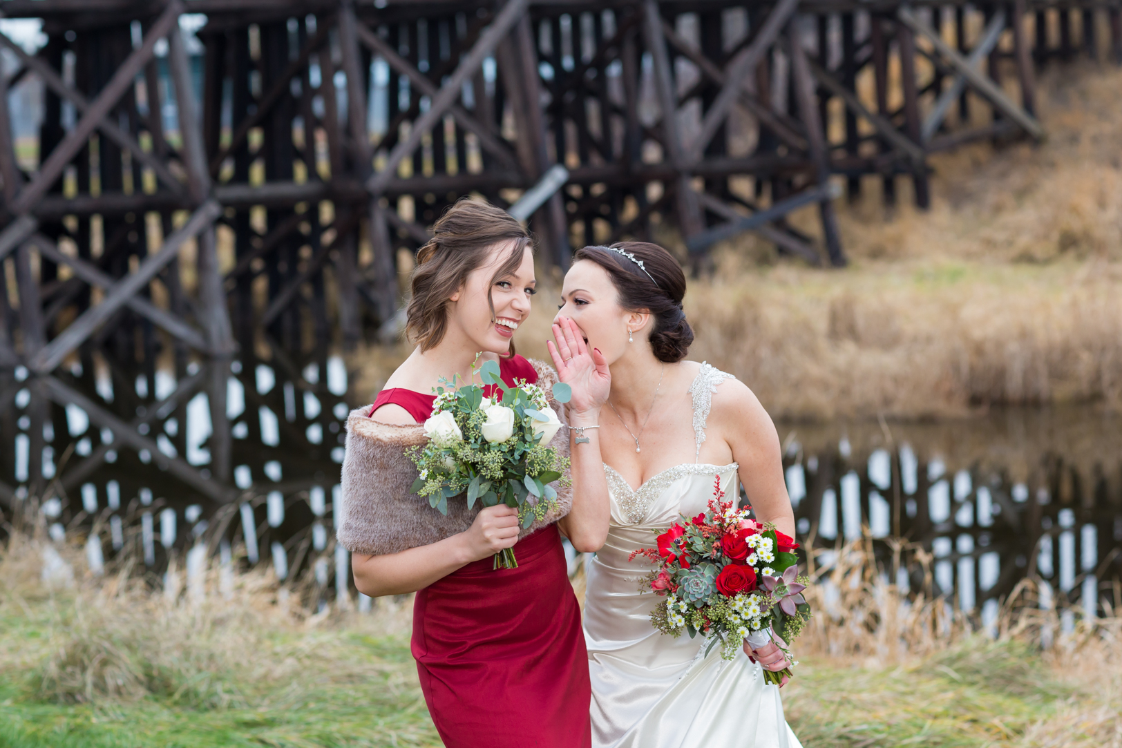 red bridesmaid dresses