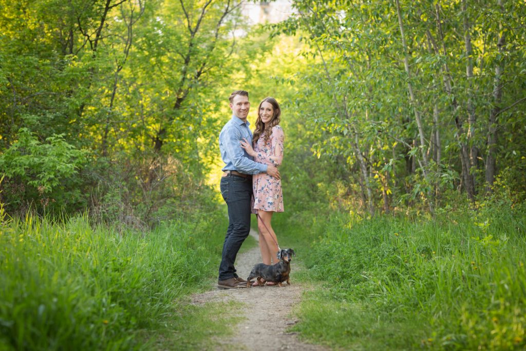 including dog in engagement photos