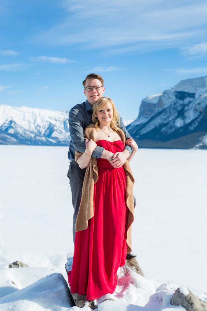 morning mountain engagement session in banff