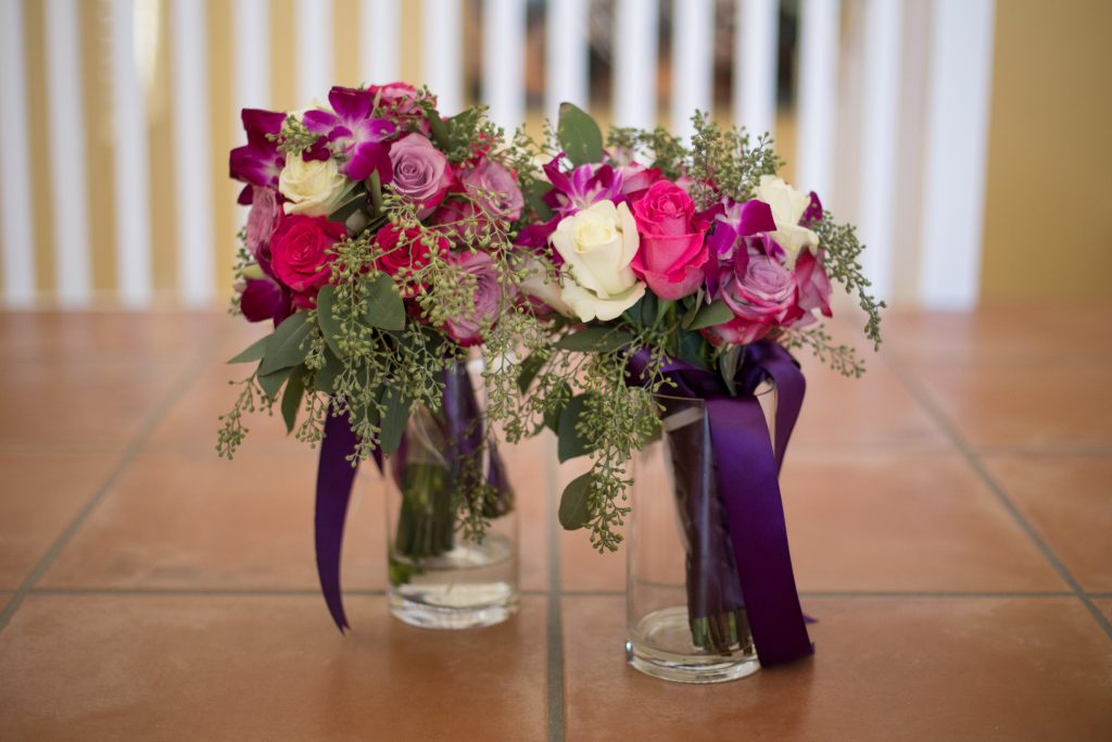 Fresh flower bouquets for Antigua destination wedding, flowers by St James Club resort