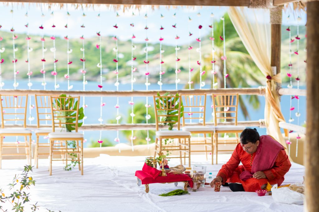 The wedding ceremony site at the Spa at St James Club in Antigua