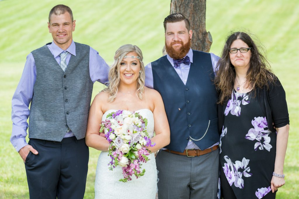 Family wedding portraits after summer wedding at Snow Valley