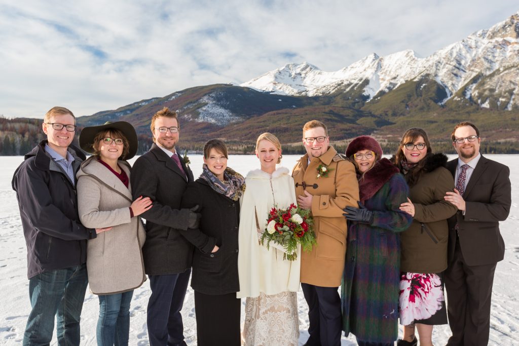 Pyramid Lake outdoor winter wedding family portrait session