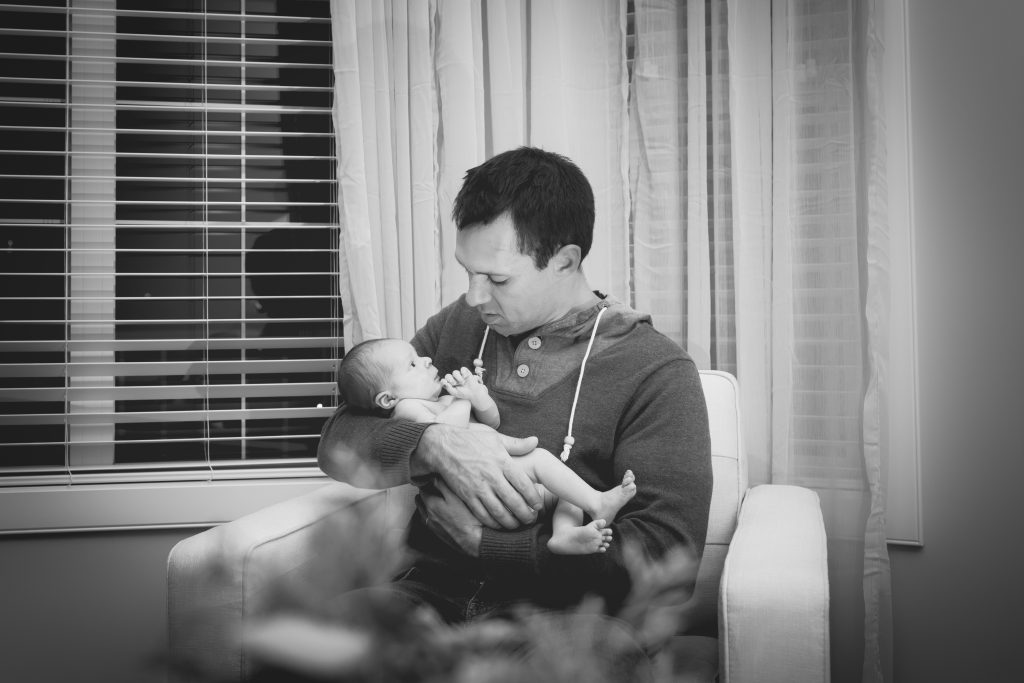Newborn Family Portraits of father and son