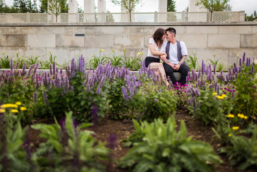 romantic engagement photos at aga khan garden