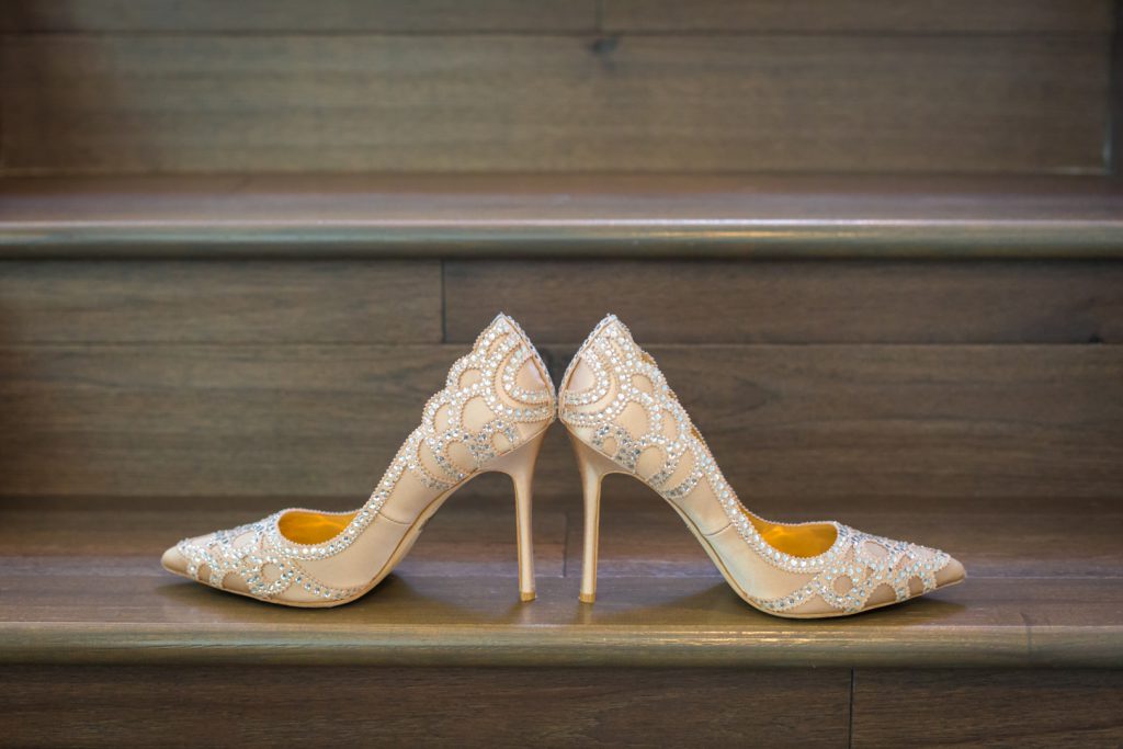 Detail photo of the brides wedding shoes