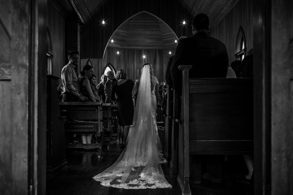 bride making her entrance