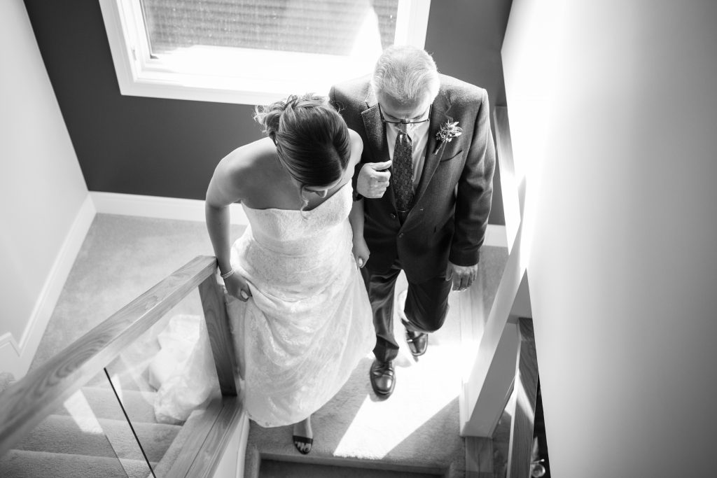 bride and her father walking