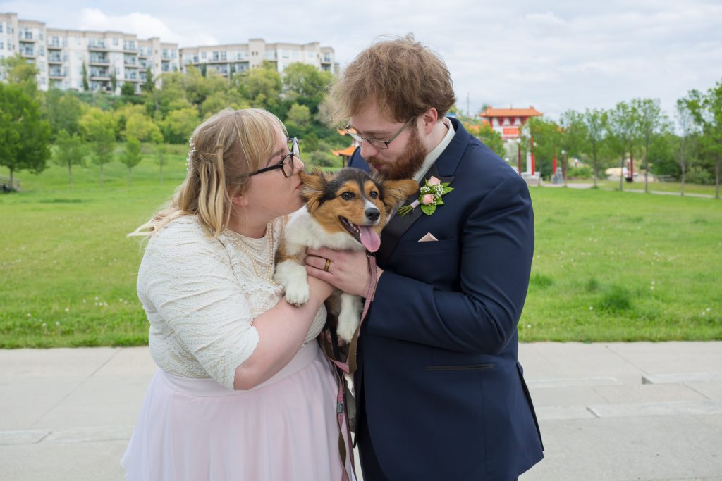 Wedding portraits with dog