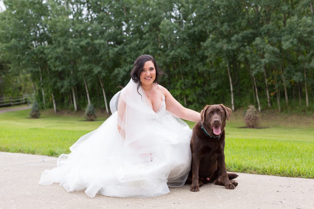 photo of bride and her dog