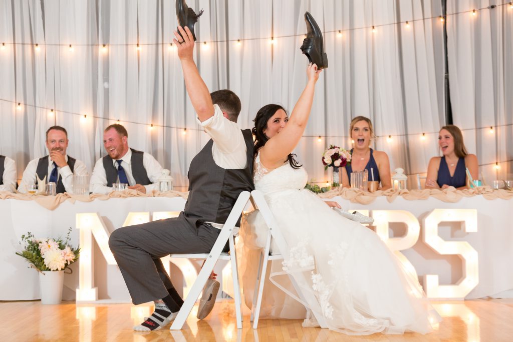 shoe game at wedding reception